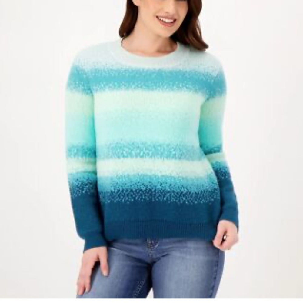 Candace Cameron Bure Teal Ombre Women's Sweater